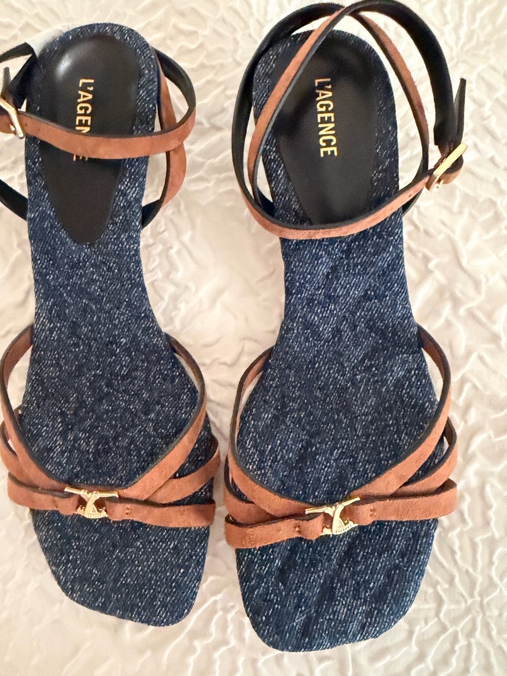NWT L’Agence Genette Ankle Strap Kitten Heel Sandal